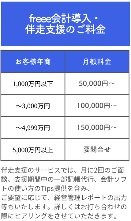 料金プラン (伴走支援)