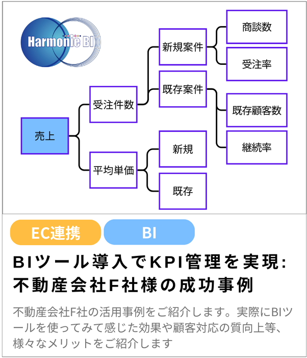 BIツール導入でKPI管理を実現: 不動産会社F社様の成功事例​