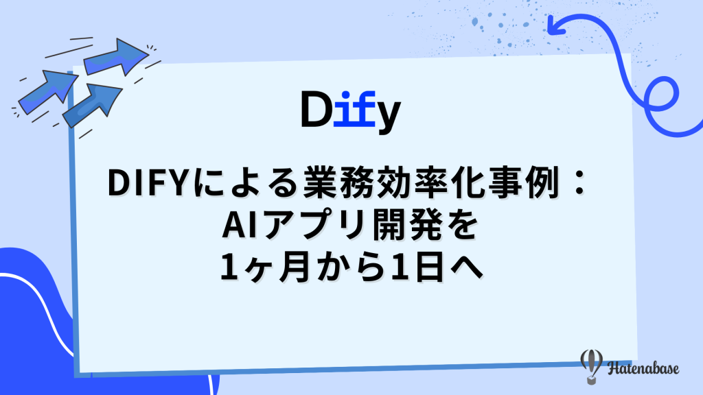 Difyによる業務効率化事例:AIアプリ開発を1ヶ月から1日へ