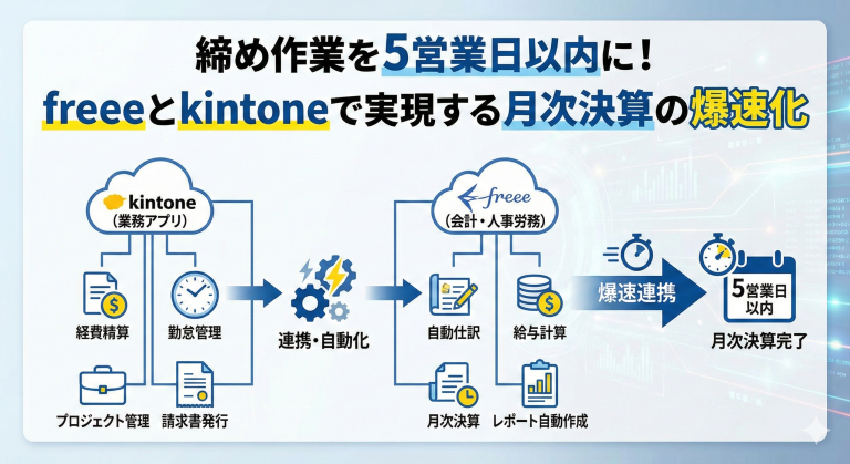締め作業を5営業日以内に！freeeとkintoneで実現する月次決算の爆速化