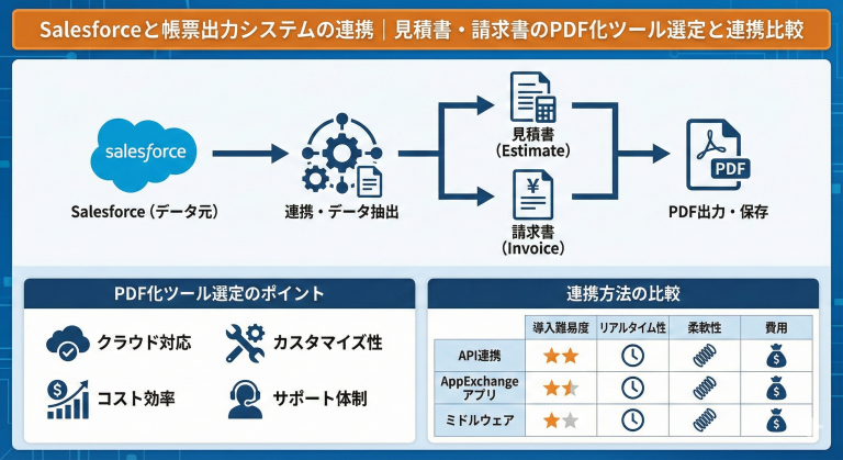 Salesforceと帳票出力システムの連携｜見積書・請求書のPDF化ツール選定と連携比較