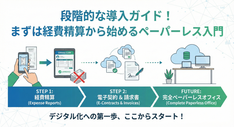 段階的な導入ガイド！まずは経費精算から始めるペーパーレス入門