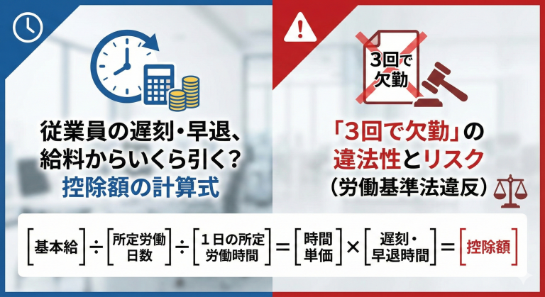 従業員の遅刻・早退、給料計算の正解は？控除額の出し方と「残業相殺」のテクニック