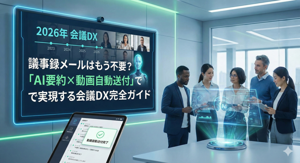 議事録メールはもう不要？「AI要約×動画自動送付」で実現する2026年の会議DX完全ガイド
