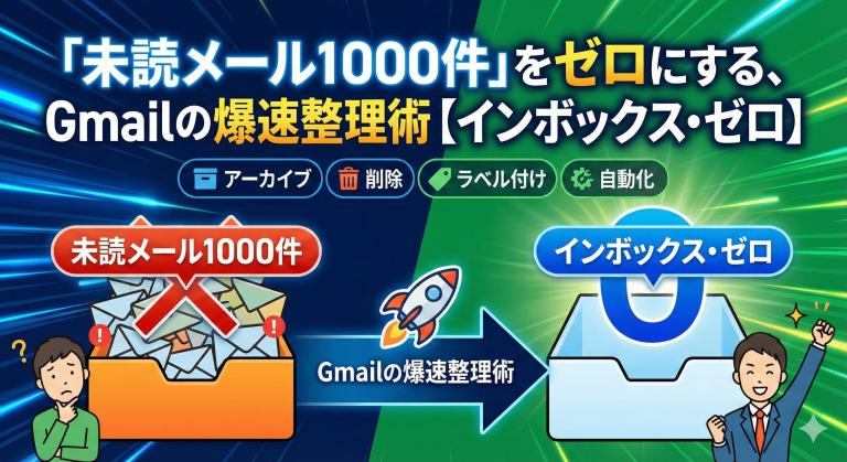 「未読メール1000件」をゼロにする、Gmailの爆速整理術【インボックス・ゼロ】
