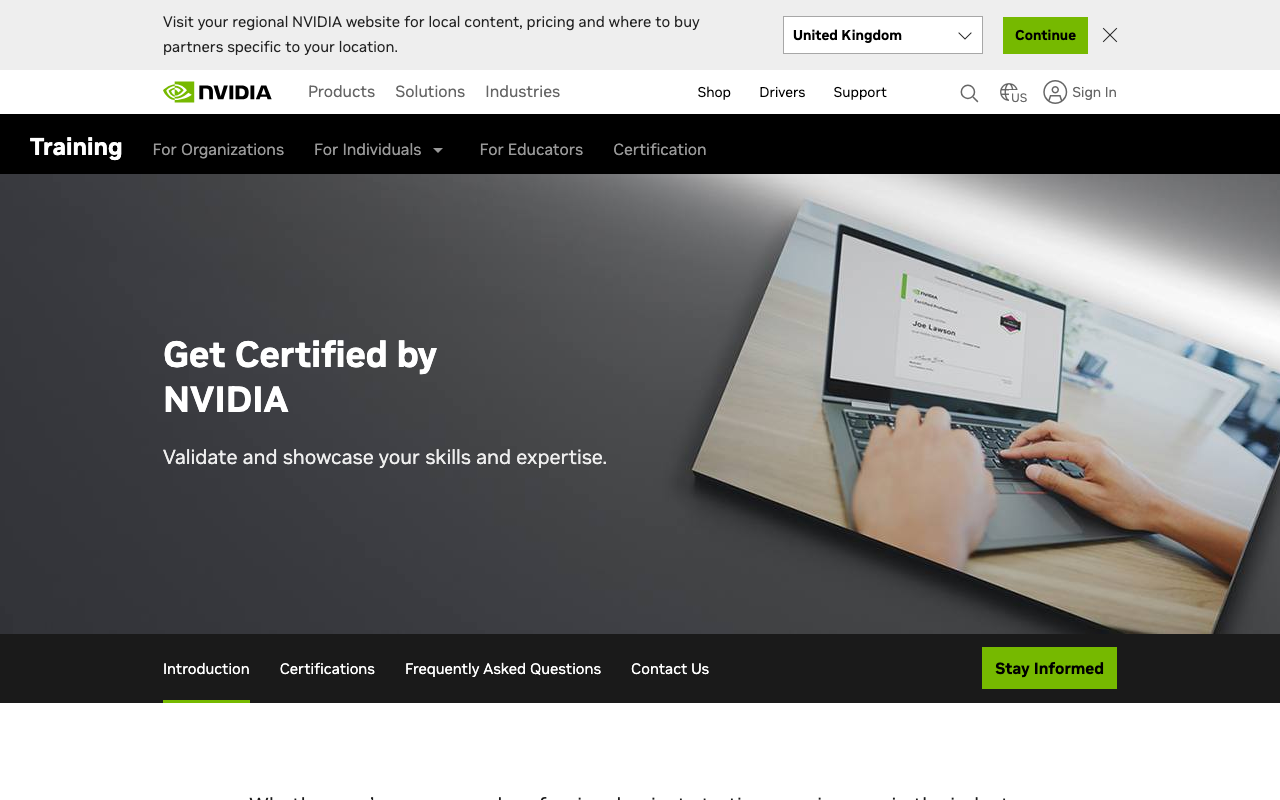 NVIDIA Certification 公式ページ
