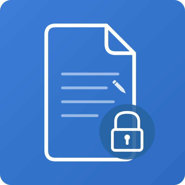 Protected document icon with a padlock indicating a secure file