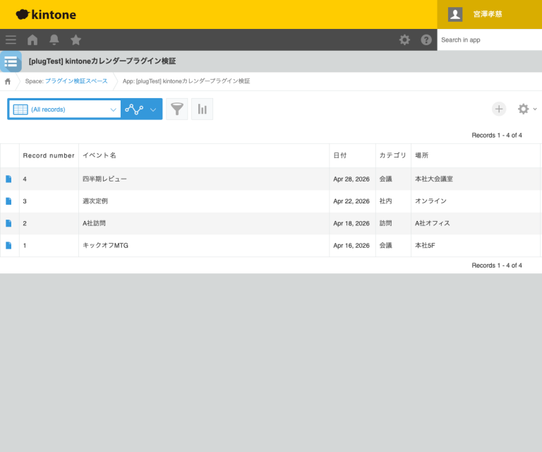 4つのカレンダービュー