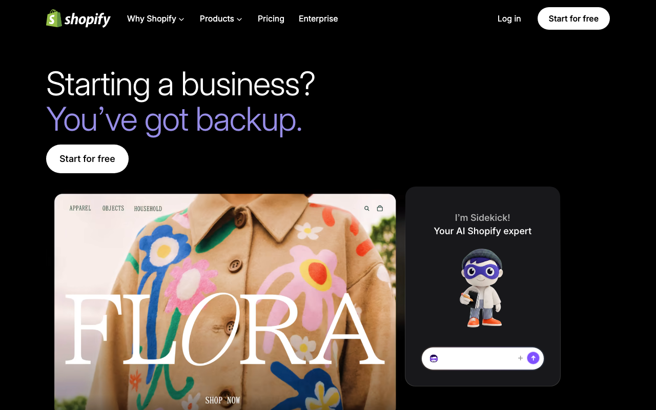 Shopify Sidekick 公式ページ