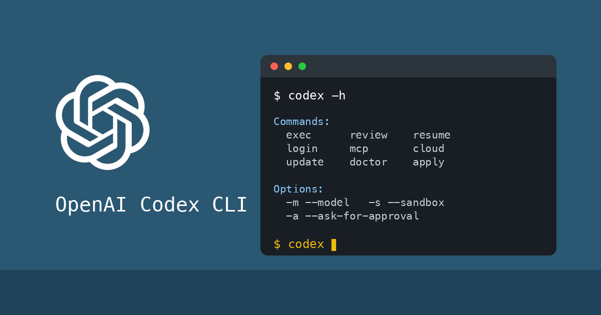 Codex CLI コマンド完全ガイド——codex -h に並ぶ全コマンド・全
